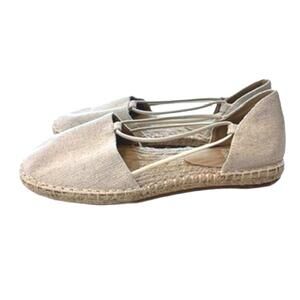 Eileen Fisher Lee d’Orsay Beige Espadrille Flats Women’s Size 7.5 New w/o Tags
